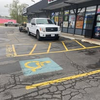 Commercial parking spaces before resurfacing